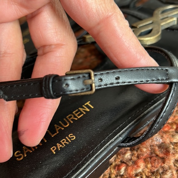 SOLD❤️Authentic Saint Laurent Black Cassandra Sandal - Picture 8 of 11